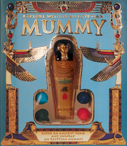 There's a model of a mummy embedded in the book!